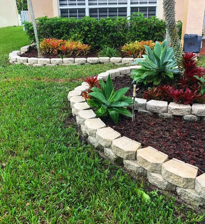 Garden border and exterior wall after cleaning